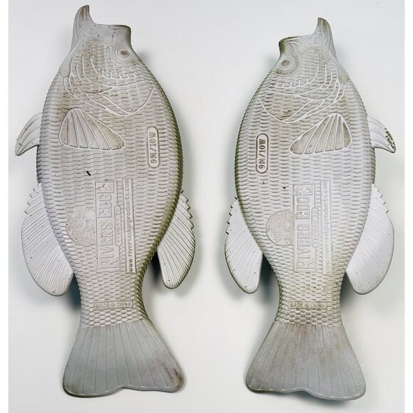 RIVERS EDGE Mens 9 Womens 10 Green Crappie Rubber FISH FLOPS Sandal Gag Gift EUC - Picture 6 of 6